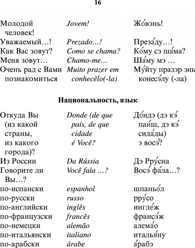 Русско-португальский разговорник. (карм. формат)