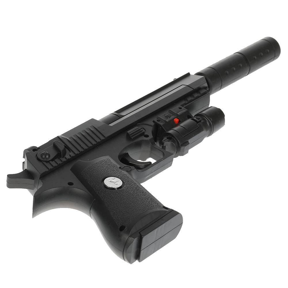 Pistolet avec laser. прицелом, с глушителем в пак. dans le cor.2*54шт