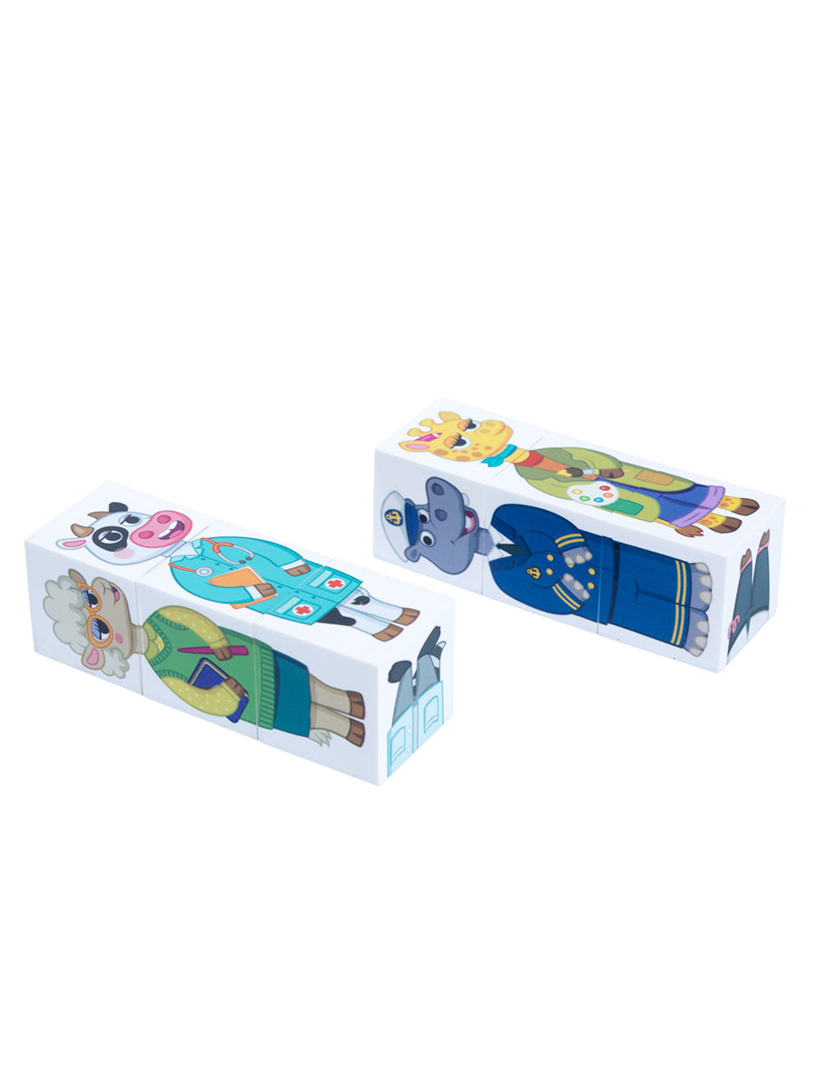 Jouets pour bébés en plastique, jouets pour bébés, "Зверофессии", 6 pièces (12 personnes)