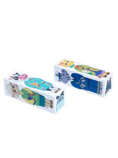 Jouets pour bébés en plastique, jouets pour bébés, "Зверофессии", 6 pièces (12 personnes)