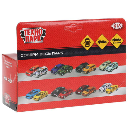 Машина металл KIA RIO длина 12 см, двери, багаж, инерц, красный, кор. Технопарк в кор.2*36шт