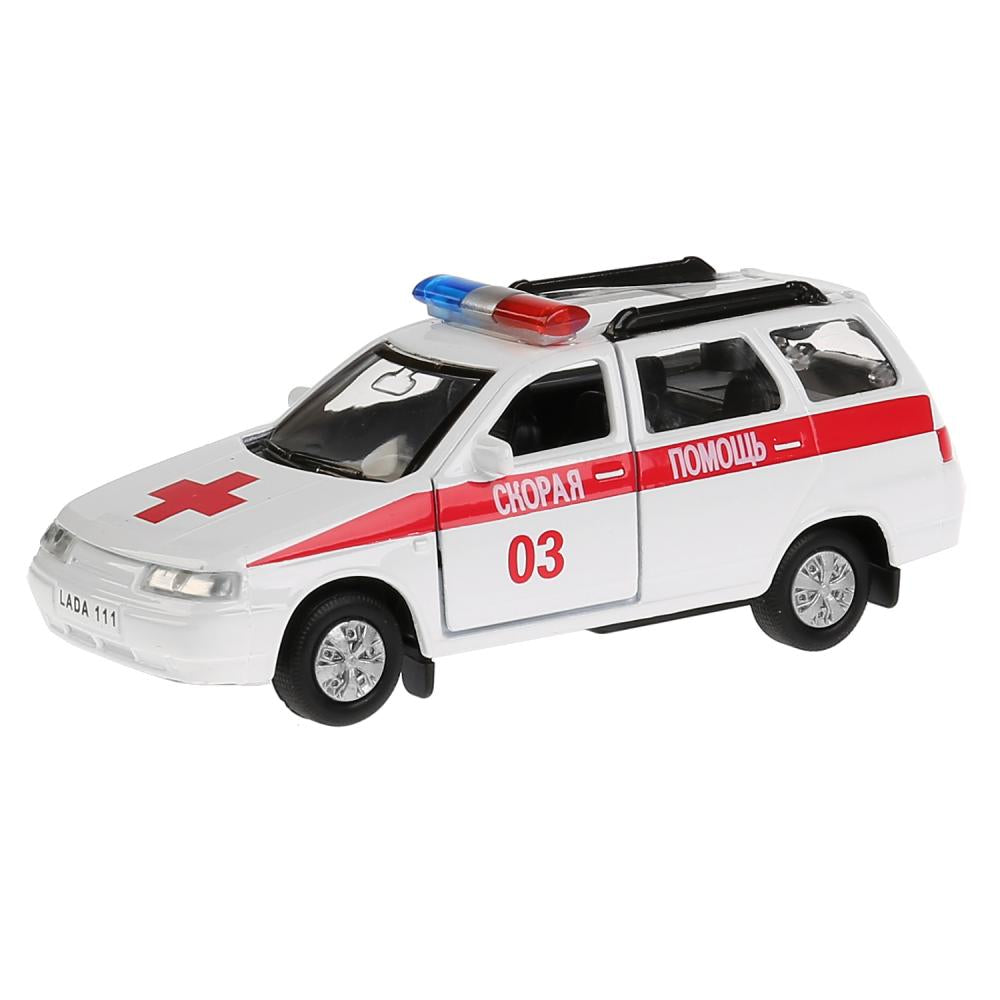 Machine en métal LADA 111 de 12 cm, ouverte. двери и багажник, инерц в кор. ТМ Технопарк в кор.2*24шт