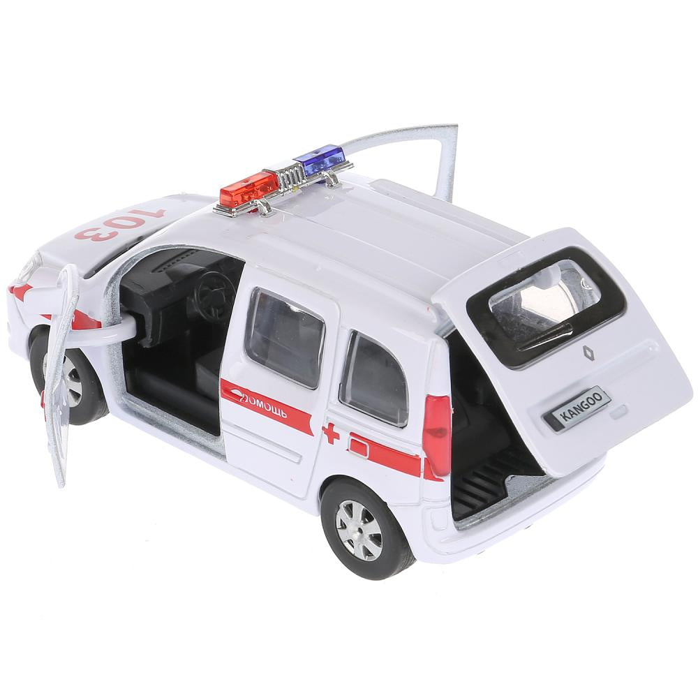 Machine en métal RENAULT KANGOO SUISSE, d'une longueur de 12 cm, ouverte. двери, инерц. dans le cor. Parc technologique dans le cor.2*36шт