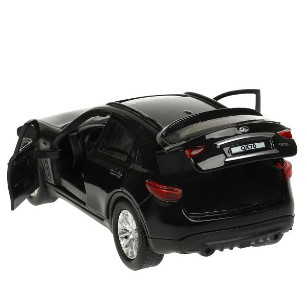 Machine en métal "INFINITI QX70", d'une taille de 12 cm, ouverte. double, inerte, noir dans le cor. Technoparc dans le cor.2*36шт