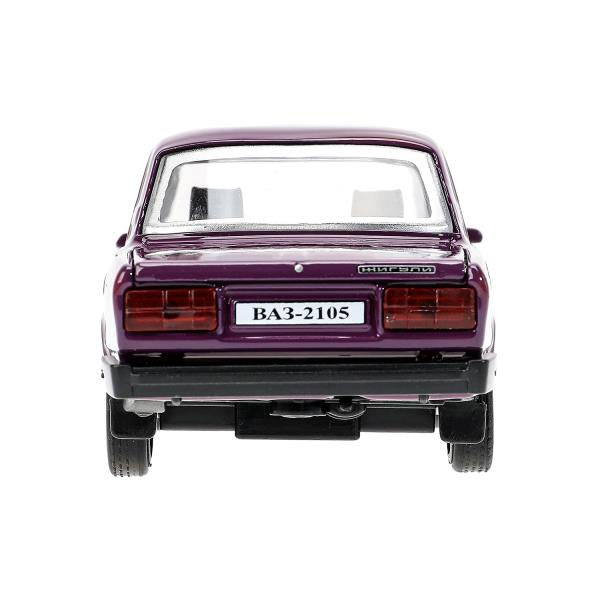Машина металл LADA ваз-2105 1997 12 cm, двери, багаж, инерц.баклажан, кор. Технопарк в кор.2*36шт