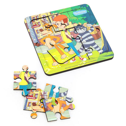Игрушка деревянная пазл 15*15 см. СОЮЗМУЛЬТФИЛЬМ терм. paquet Буратино в кор.20шт