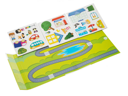 Игра магнитная развивающая. Магнитные истории "Городок" (книжка с игровым полем, 25 эл)