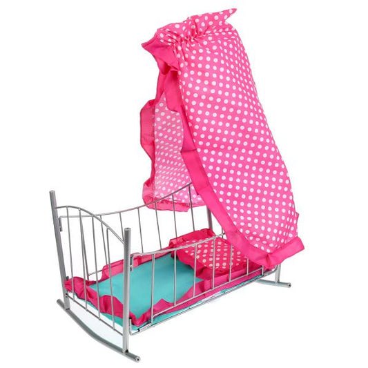 Кроватка металл. 32,5*47*68. балдахин, подушка, матрас. Карапуз в кор. (русс. уп.) в кор.6шт