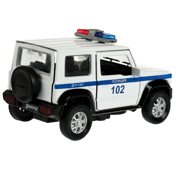 Машина металл свет-звук SUZUKI JIMNY ПОЛИЦИЯ 11,5 см, двер, баг, инер, кор. Технопарк в кор.2*36шт