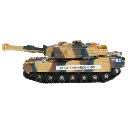Machine à battre. свет+звук "БОЕВОЙ ТАНК", длина 14,5см, пластик, инерц. dans le cor. Parc technologique dans le cor.2*36шт