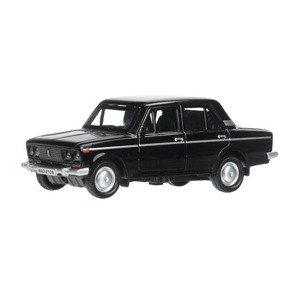 Machine en métal noir-noir VA-2106 ЖИГУЛИ 12 см, двер, инер, черный, кор. Parc technologique dans le cor.2*36шт