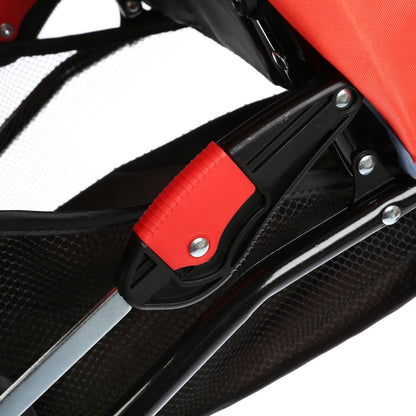 КОЛЯСКА-ТРОСТЬ "BIMBO" КОЛЕСА 8*5,5", ГЛУБОКОЕ КАНАПЕ, ЧЕХОЛ, 3 ТОЧ. РЕМЕНЬ, ЦВЕТ КРАСНЫЙ в кор.4шт