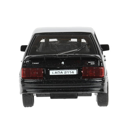 Машина металл свет-звук LADA 2114"самара",12см,откр дв,баг,инер,черный,в кор Технопарк в кор.2*36шт