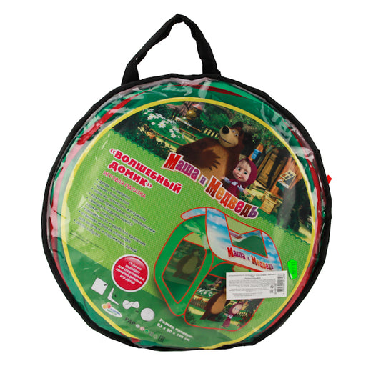 ДЕТСКАЯ ИГРОВАЯ ПАЛАТКА "ИГРАЕМ ВМЕСТЕ" "МАША И МЕДВЕДЬ" 83*80*105СМ В СУМКЕ в кор.24шт