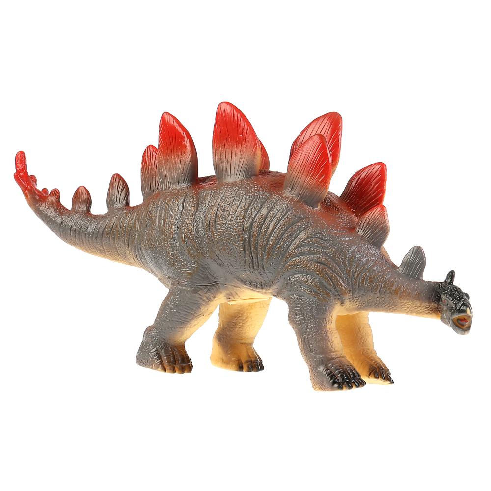 Игрушка пластизоль динозавр стегозавры 45*9*20см, хэнтэг (русс. уп.) Играем вместе в кор.2*24шт