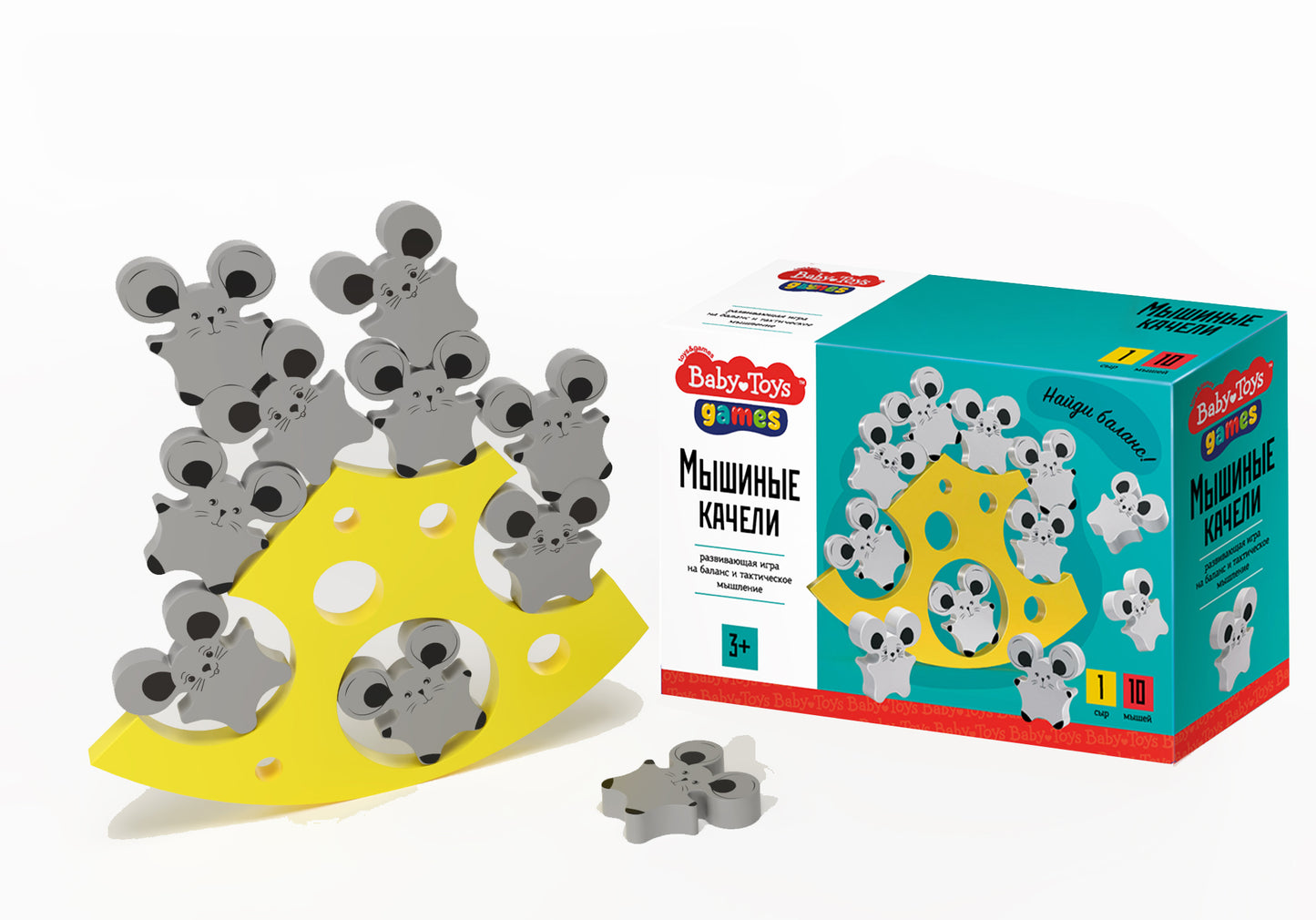 Игра деревянная Балансир "Мышиные качели" Baby Toys games