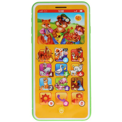 Обучающий телефон 24 потешки и стиха, учим названия и голоса животных, свет. "Умка" в кор.48шт