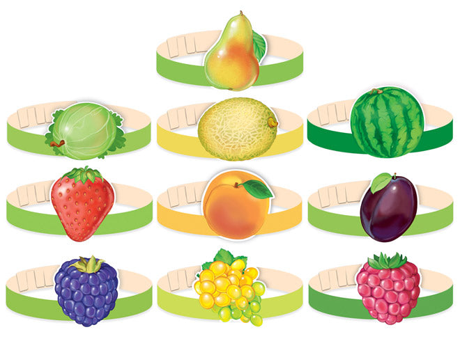 *КМА-17076 Комплект масок-ободков. Фрукты и ягоды (10 видов)