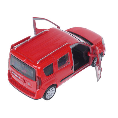 Машина металл FIAT DOBLO 12 см, двери, багаж, инерц, красный, кор. Технопарк в кор.2*36шт