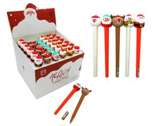 Intelligent. Ручка фигурная гелевая арт.Z19050 "Merry Christmas" (син) 0,5мм, с фигуркой на колпачке