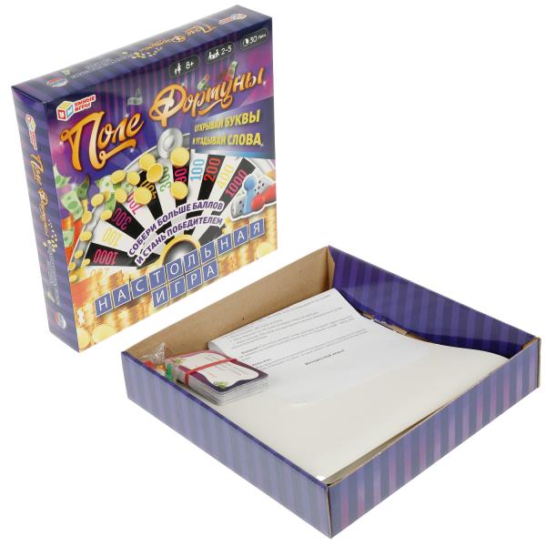 Поле Фортуны. Настольная игра-ходилка квадрат. 40 cartes. 250х250х55mm. Умные игры в кор.10шт