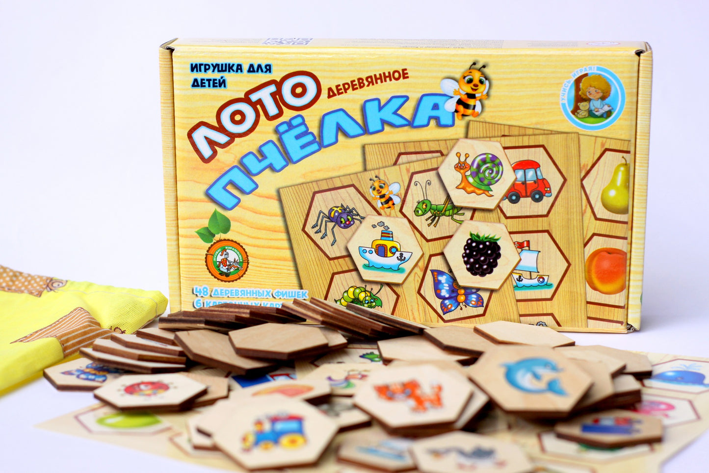 Лото с деревянными фишками "Пчелка"