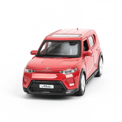 Машина металл KIA soul длина 12 см, двери, багаж., инерц, красный, кор. Технопарк в кор.2*36шт