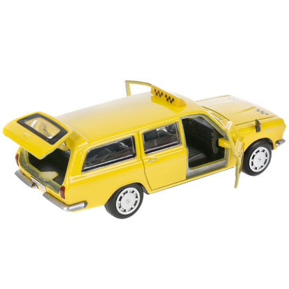 Technoparc. Газ-2402 "Волга. Такси" 12 см, métal, double, bagage, желтая, в кор. art.2402-12TAX-YE