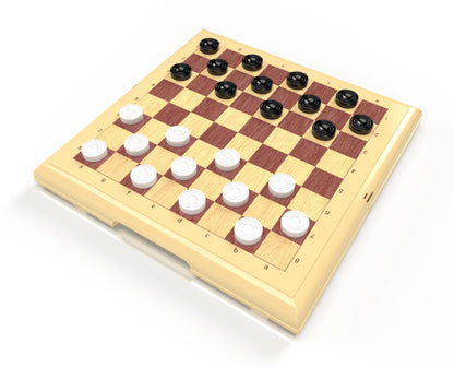 Игра настольная "Шашки-Шахматы" в пласт.коробке (мал, беж)