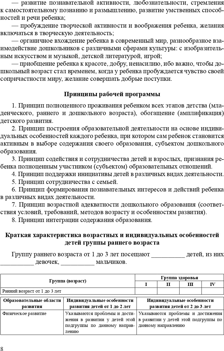 Методические рекомендации для организации работы воспитателя в группе раннего возраста (рабочая программа и технология адаптации). От 1 года до 3 лет. ФГОС