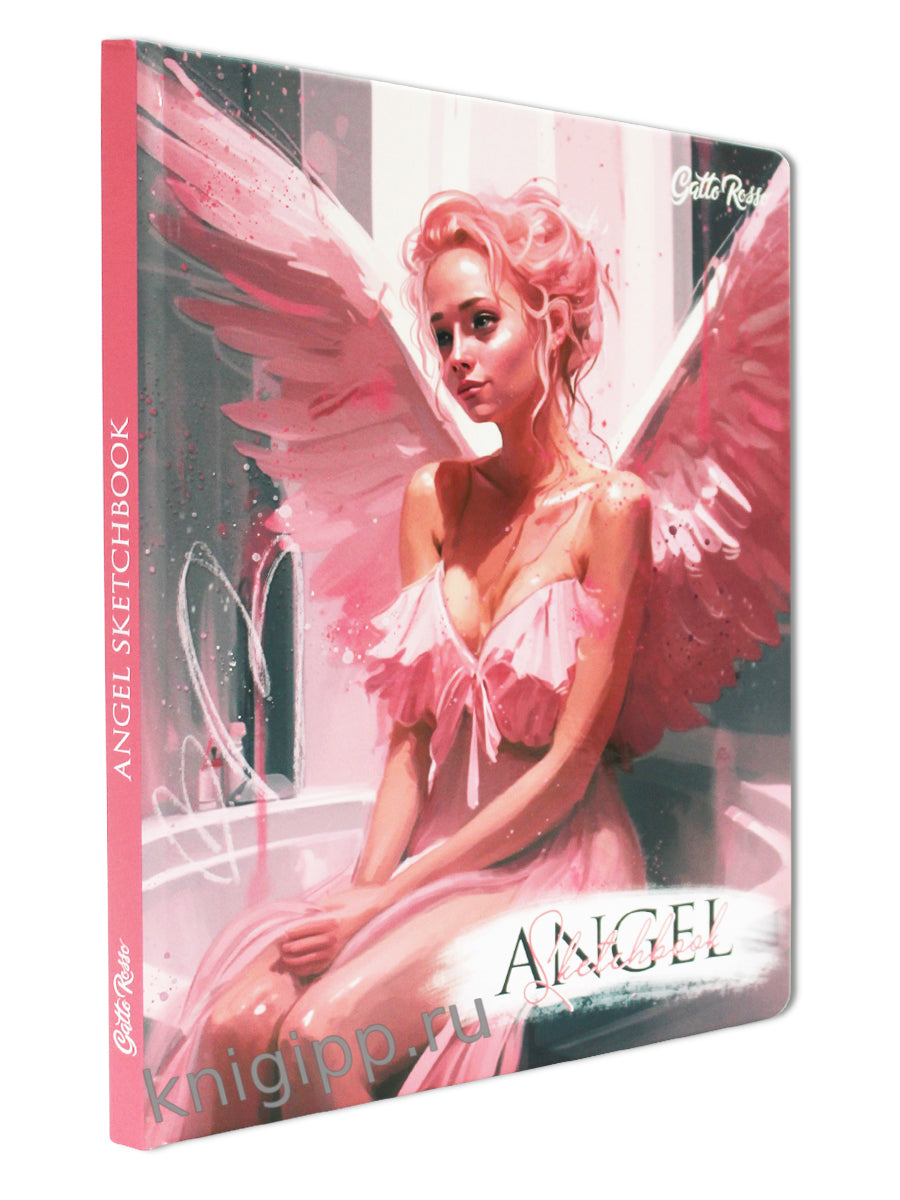 Gatto Rosso. Carnet de croquis d'ange. Ange en rose