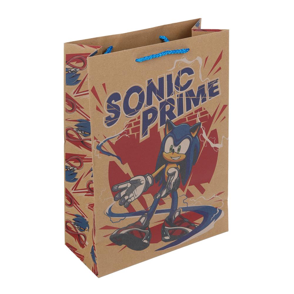 Пакет подарочный крафт Sonic Соник ml, 22*31*10 см ЧУДО ПРАЗДНИК в кор.12*12шт