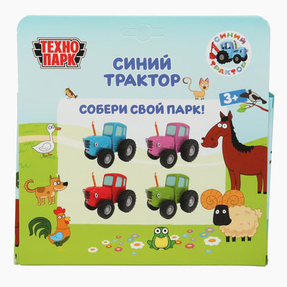 Модель металл свет-звук СИНИЙ ТРАКТОР длина 11 см, инерц, синий, кор. Технопарк в кор.48шт