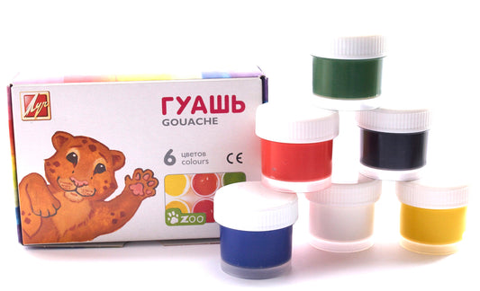 Луч. Гуашь "Zoo" 6 цветов по 15 мл. арт.19С 1251-08 /24