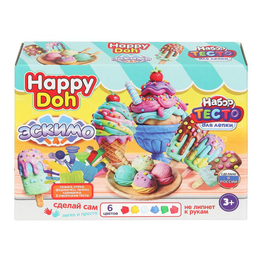 Набор для лепки с формочками эскимо, 24 см HAPPY DOH в кор.8шт
