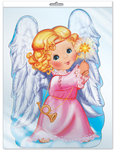 *Ф-7063-П ПЛАКАТ ВЫРУБНОЙ А3 В ПАКЕТЕ. Ange avec le roi du monde (avec des bénédictions individuelles dans l'Europe et le monde)