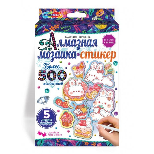 Алмазная мозаика-стикер корейский кролик MultiArt