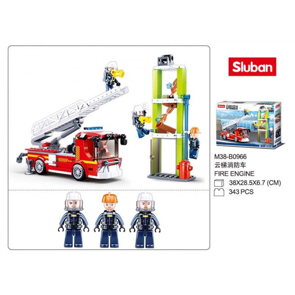 Constructeur en plastique. пожарная машина с фигурками, 343 jours. en Russie. cor. dans le cor.16шт