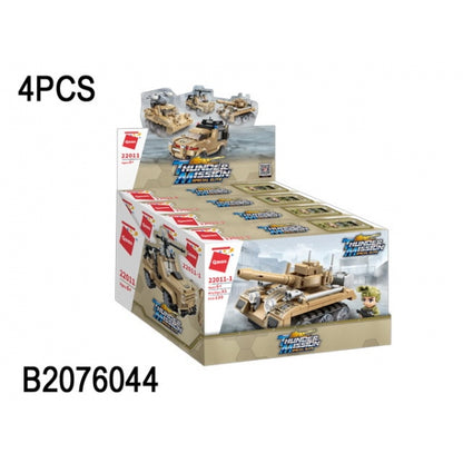 Constructeur en plastique. военная техника, в ассорт., с фигуркой в кор. dans l'affichage up-4шт dans kor.12up