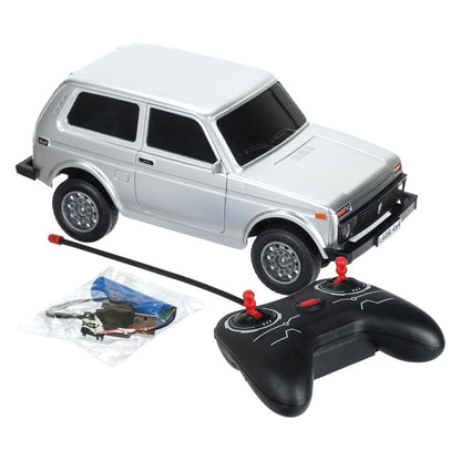 Машина р/у LADA 4x4 23 см, свет, серебристый, кор. Технопарк в кор.24шт