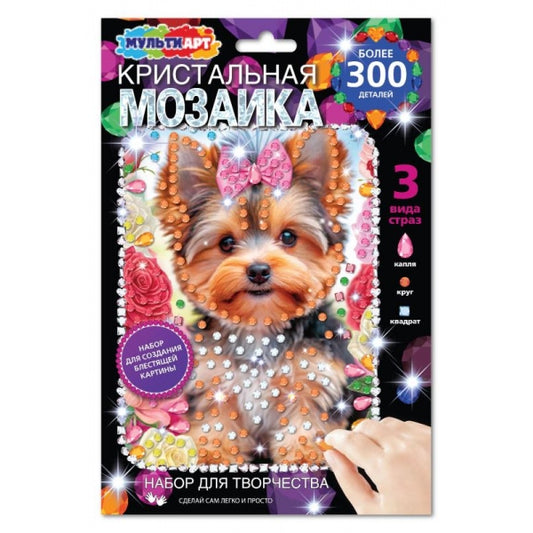 Аппликация кристальная мозаика в конверте 17*23 йорк в розах МУЛЬТИ АРТ в кор.100шт