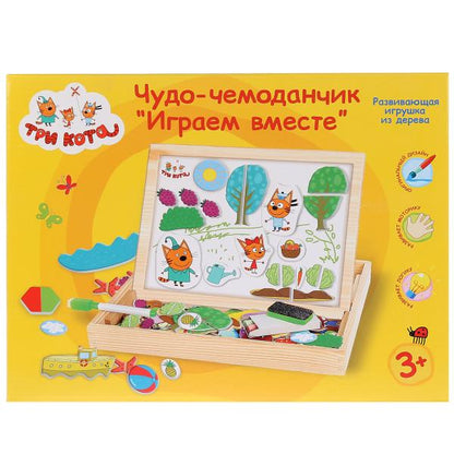 Игрушка дер. "Буратино" "Три кота", набор Чудо-чемоданчик Играем вместе в русс. cor. à kor.30шт