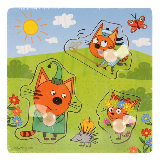 Игрушка дер. "Буратино" "Три кота", вкладыши Веселая прогулка, 15х15см, термопленка в кор.200шт