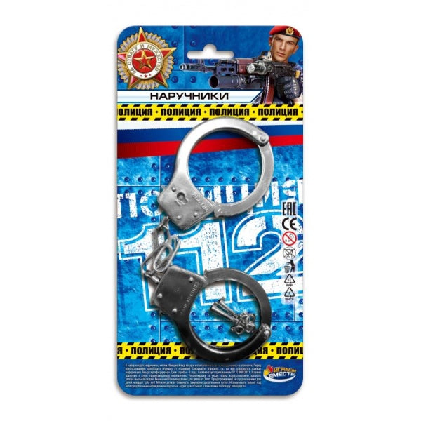 Наручники металл блист.12,7*25,8*1см ИГРАЕМ ВМЕСТЕ в кор.10*24шт