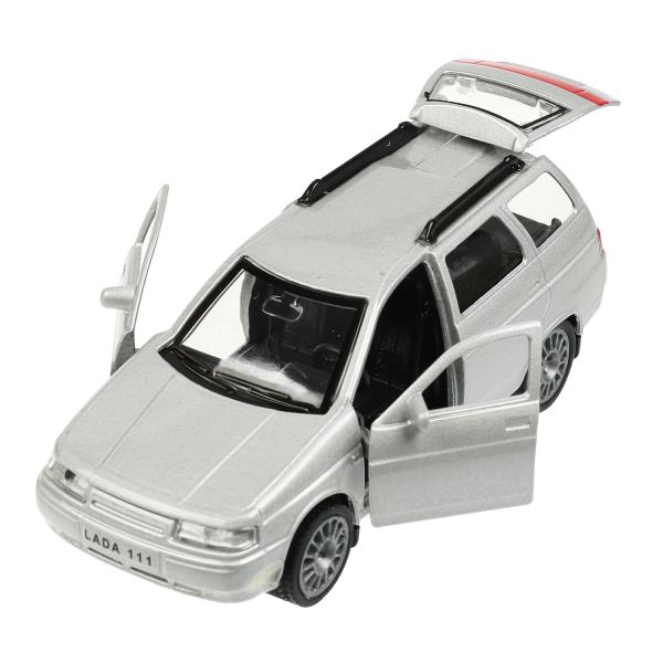 Машина металл LADA 111, 12 см, инерц., двери, багаж., инерц., сереб., кор. Технопарк в кор.2*24шт
