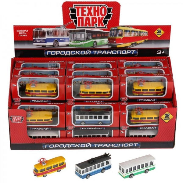 Modèle de transport en métal pour enfants, 7,5 cm, dans un assortiment, cor. Technopark уп-18шт в кор.2*8уп