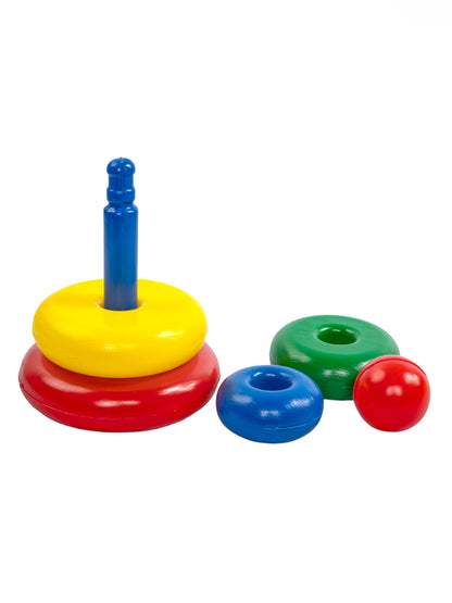 Пирамидка Малышок - 4 кольца шар из выдувной пластмассы 17см