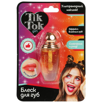 Блеск для губ жёлтый, с фруктовым ароматом TIK TOK GIRL в кор.30*12шт