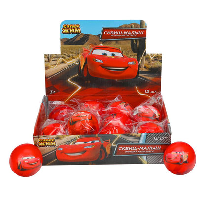 Игрушка сквиш, машинки, 6,5 см, дисплей Супер Жим уп-12шт в кор.24уп
