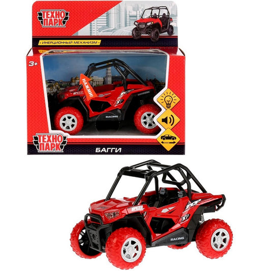 FY6033G-SL-RD 278695 Machine en métal noir "БАГГИ", d'une longueur de 11,5 cm, à ressort, en Russie. cor. Т